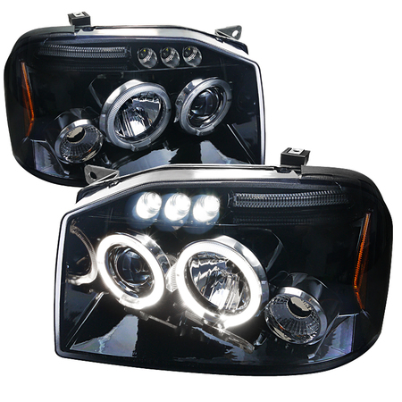 SPEC-D TUNING 01-04 Nissan Frontier Halo LED Projector Headlight 2LHP-FRO01G-TM